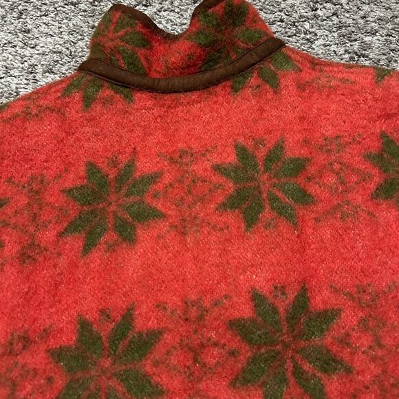 Vintage Norwegian Wool Vest Sleeveless Jacket Footprint Design Medium Red - Picture 13 of 14